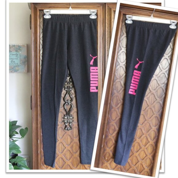 PUMA Essentials Graphic Logo Training Leggings NWOT! - Black/Pink, Size XS - Picture 1 of 16